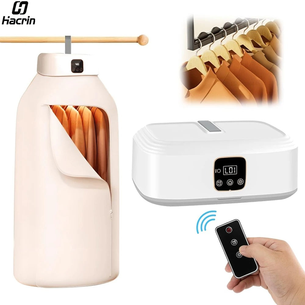 Secadora de ropa eléctrica plegable, portátil con temporizador, esterilizador y de bajo consumo