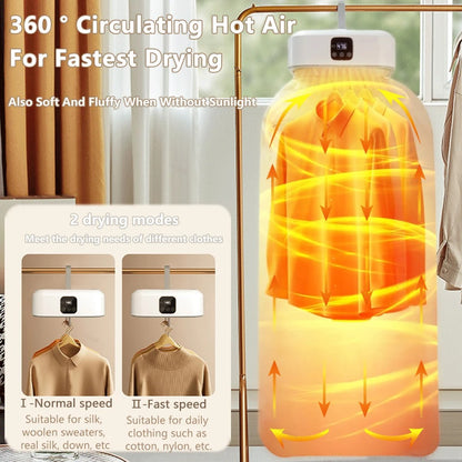 Secadora de ropa eléctrica plegable, portátil con temporizador, esterilizador y de bajo consumo