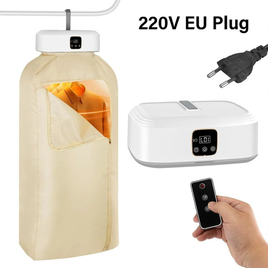 Secadora de ropa eléctrica plegable, portátil con temporizador, esterilizador y de bajo consumo